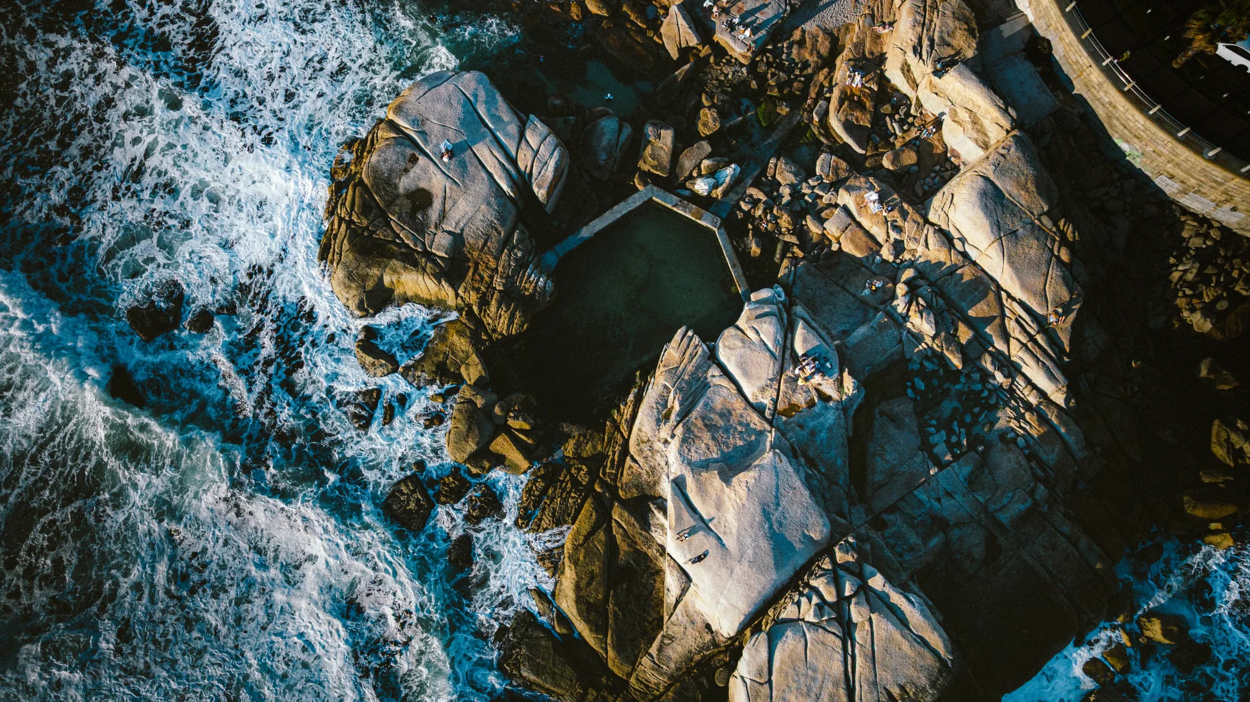 A tidal pool set into the rocks on the Atlantic seaboard